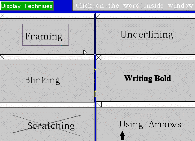 Figure 8.  Screen shot from the package demonstrating the points discussed in the section Techniques of Highlighting.